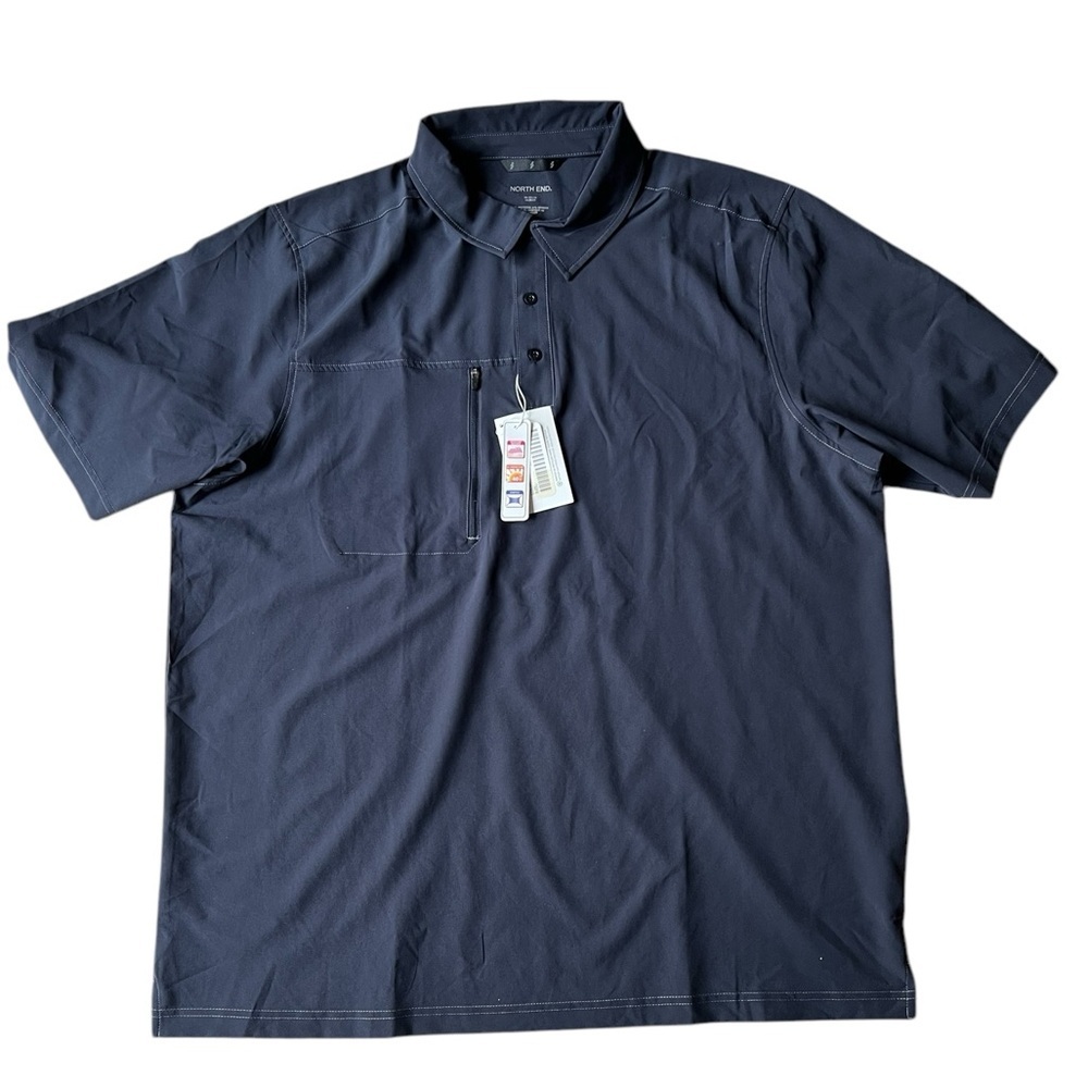 North End Men's Dark Grey Short Sleeve  Polo Shirt Size XXL
